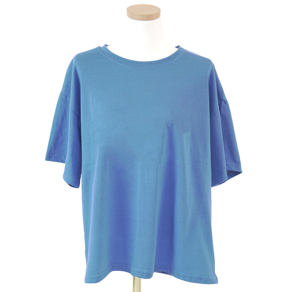 여자 국산 민무늬 반팔티(블루)제품번호_HG5935 [지속공급/비닐포장있음]