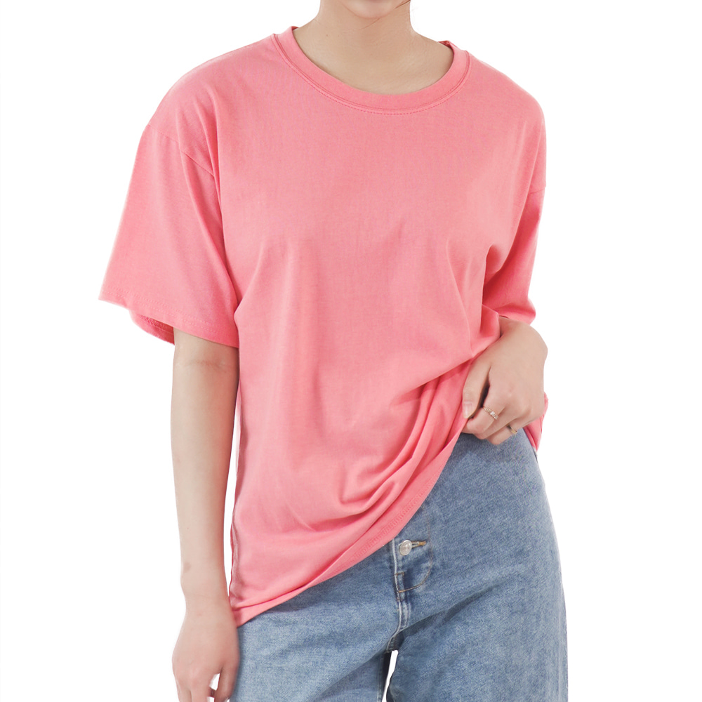 여자 국산 민무늬 반팔티(핑크)제품번호_HG5935 [지속공급/비닐포장있음]